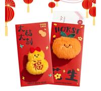 Red Envelopes: 3D plush doll design, cute decorative cash holders, perfect for giving money during Christmas, weddings, birthdays | Suitable for home gatherings, family