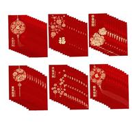 Red Envelopes 60Pcs 2025 Lunar Year of The Snake Money Envelops for Cash 6 Style Flower Pattern Chinese Money Envelopes for Spring Festival, Lucky