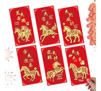 Red Envelopes, Cartoon New Year Packet,2026 Auspicious Symbol Horse Print Red Packet | for Birthday Party, Housewarming, Winter Festival, Boy Girl, Adult, Family