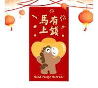 Red Envelopes Chinese,Cute Auspicious Paper Horse - Chinese New Year Red Envelopes - for Spring Festival Holiday Wedding Party Supplies Kids Adults Home Office Business