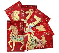 Red Envelopes for Chinese New Year - Embossed Traditional Pack of 6, Lunar New Year Red Money Envelopes for Money, for Party, Community, Business Meeting, Children, Adults, Family, Friends