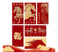 Red Envelopes for Lunar New Year 2026, Traditional Bilingual Lunar Design Home Decoration, Chinese Money Envelopes - for Family Friends Children Boys Adults Sons and Daughters