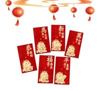 Red Envelopes For Money - 2026 Year Of The Horse Impression In Gold Leaf, Red Envelopes For Chinese New Year | For Lunar New Year Spring Party Wedding Engagement Birthday Men Women Ra