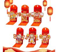 Red Envelopes for Money | Thick Festive Blessing Packet - Chinese New Year Red Packet - for Kids Adults Friends Cash Greeting Cards Party Spring Festival Wedding Holiday Housewarming