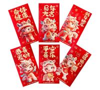 Red Envelopes for Money, Year of the Horse Holiday Gift - 2026 Red Packets 6 Pieces - for Chinese Wedding, Birthday Party, Celebration, Family Reunion