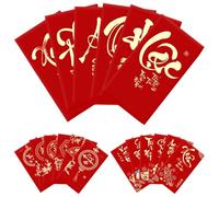 Red Envelopes - Traditional Vietnamese Collectibles | 6 Piece Chinese Cash Envelope Set, Festive Gift Set, Decorative Red Envelopes, Money Holder for Girlfriend, Men, Women,
