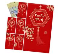Red Envelopes - Vietnamese Envelopes | Year of The Horse - 2026 Vietnamese New Year Red Envelope, Glitter Frosted Finish, 6-Pack, Six Pieces are Designed in A Classic Style That Appeals to All Ages