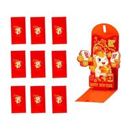 Red Envelopes Year of the Horse 2026-10 Pieces 3D Folding Design Hong Bao Chinese New Year Lucky Silver Luxury Package | for Wedding Birthday Business