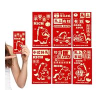 Red Envelopes Year of the Horse - 6 Pack Spring Festival Money Packs, Chinese Red Envelopes 2026 | Reed Envelopes for Family, Friends, Relatives, Children and Adults