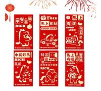 Red Envelopes Year of The Horse, 6-Pieces Good Luck Spring Festival Money Packets, Chinese Red Packets Year of The Horse, for Family Friends Relatives Neighbors Grandparents Parents Children
