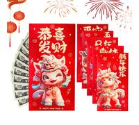 Red Envelopes | Year of the Horse Holiday Gift | 2026 Silver Envelopes 6 Pcs for Spring Party Wedding Birthday Celebration Family Meeting Party