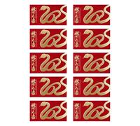 Red Envelopes Year of the Snake 2025,Red New Year Envelopes | 10 Lunar New Year Lucky Money Bags | Hot Stamping Chinese Red Envelopes for Spring Festival, The Matrimon