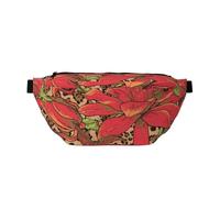 Red Equinox Flower Waistpacks Sling Bag Crossbody Bags Chest Daypack Bumbag for Running Cycling Outdoors