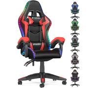 (Red) Ergonomic Gaming Chair With LED Lighting Effects