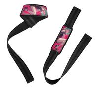 Red Evil Anime Fitness Lifting Straps Neoprene Padded Wrist Straps for Weightlifting, Bodybuilding, Powerlifting, Strength Training