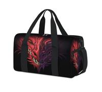 Red Evil Dragon Sport Duffel Bags for Kids Girls Boys Women Men Dragon Overnight Weekender Travel Bag Tote Carry Gym Casual Duffel Bags