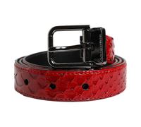 Red Exotic Leather Metal Buckle Belt - unisex - Dolce & Gabbana - Belts - Red - ONE SIZE - Accessories ONE SIZE