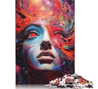 Red Eye Galaxy Girl Jigsaw Puzzles Puzzles for Adults Kids. 1000 Piece Impossible Challenge Toy Educational Game Home Decoration for Educational Games Gifts 1000pcs (75x50cm)