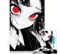 Red Eye Glow Jigsaw Puzzle for Adults 1000 Pieces Mind Puzzle Calm Pastime Image Assembly Lovely Present (50x75cm)