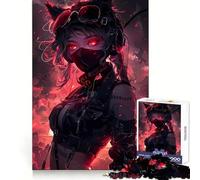 Red-Eyed Anime Girl 1000 Piece Jigsaw Puzzles for Teenagers Jigsaw Wise Think Toy Relax Time Clear Cut Festival Gift (50x75cm)