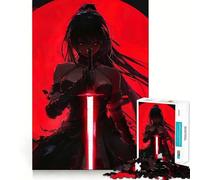 Red-Eyed Anime Warrior Hard Jigsaw Puzzle for Adults 1000 Pieces Recall Boost Quiet Calm Smooth Cut Classic Gift (38x26cm)