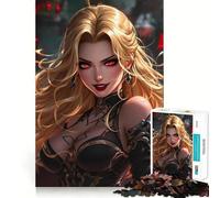 Red-Eyed Blonde Warrior Jigsaw Puzzle for Teenagers 1000 Pieces Boost Memory Relaxing Fun Premium Cut Stylish Gift (38x52cm)