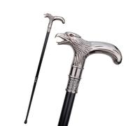 Red Eyed Eagle Head Metal T Handle Gentleman's Walking Stick, Accessory for Everyday Use Drama Cosplay 36"
