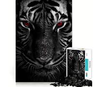 Red Eyed Tiger Jigsaw Puzzle for Adults 1000 Pieces Mind Puzzle Calm Pastime Image Assembly Lovely Present (38x52cm)