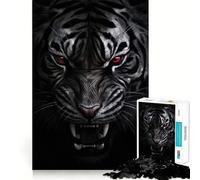 Red Eyed Tiger Predator 1000 Piece Jigsaw Puzzles for Adults Jigsaw Mind Play Home Pastime Clean Edge Lovely Present (38x26cm)