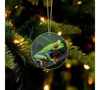 Red Eyed Tree Frog Christmas Ornaments - Circular Christmas Hanging Ornament Winter Holiday Decor, Acrylic Xmas Pendant for Tree, Fireplace Mantel, Winter