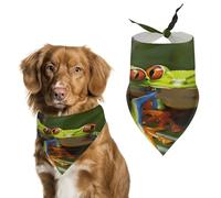 Red Eyed Tree Frog Easter Dog Bandanas for Small Medium Large Dogs,Cat Dogs,Pet Scarf - Polyester Cute Bibs.Triangle Pet Scarf for Puppy Pet,Personalized Birthday/Party Fun Idea Gift