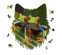 Red Eyed Tree Frog Jigsaw Puzzle 175PCS Wolf Head Design Puzzle Wooden Jigsaw Puzzles for Adults Families