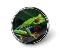 Red Eyed Tree Frog Lapel Pin for Men Cartoon Ghost Fashion Brooch Pin -Cute Enamel Badges, Aluminum Alloy Metal Pinback for Hats, Shirts, Bags, Jackets & Accessories (1 Inch Round Button Pins)