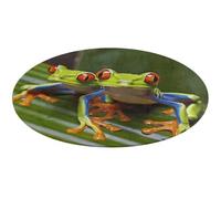 Red Eyed Tree Frog Round Area Rug Non Slip Backing Doormat Water Absorbent Plush Throw Low-Pile Non-Slip Floor Mat Carpet for Living Room Bedroom Entryway Nursery Room 60 * 60cm