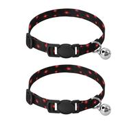 Red Eyes Black Easy to Clean Pet Collar 2 Pack Soft Cat Collar