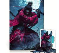 Red Eyes Samurai Warrior 1000 Piece Jigsaws for Adults Puzzle Mind Exercise Toy Family Bond Precision Cut Creative Gift (38x26cm)