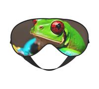 Red Eyes Tree Frogs Print Lightweight Breathable Eye Mask Men Women Travel Yoga Meditation Camping Nap Relax