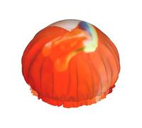 Red Eyes Tree Frogs Print Premium Double Layer Shower Cap For Women With Reusable Shower Cap For Hair - Waterproof Plastic Cap - Shower Caps For Long, Short And Curly Hairs