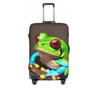 Red Eyes Tree Frogs print Washable Travel Luggage Cover Abstract Colorful Print Luggage Suitcase Protector, White, Medium, White, Medium