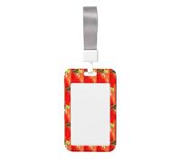 Red Eyes Tree Frogs Printed Id Badge Holder with Neck Strap Vertical Waterproof Name Card Holder for Office School