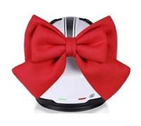 Red Fabric Bow Motorcycle Helmet Accessory 30cm | 30cm large satin bow, strong suction cup, 3D double layer design, vibrant pink color, fit