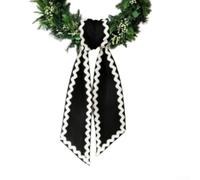 Red Fabric Christmas Garland 55x5in Decor Red Fabric Christmas(Black)