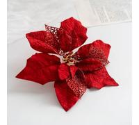 Red Fabric Christmas Wreath Flower 22cm Party Hanging(Red B)