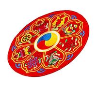 Red Fabric Singing Bowl Cushion Pad, Lightweight Buddhist Holder with Delicate Embroidery, Portable Mat for Meditation and Storage