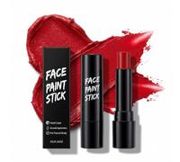 Red Face Body Paint Stick, Non-toxic Full-coverage Face Painting for Halloween Cosplay SFX Makeup Clown Joker , Waterproof Cream Red Eye Black Stick for Costumes Party