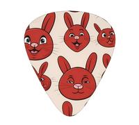 Red face bunny Guitar picks in thin, medium, and thick sizes, 12-piece set, suitable for electric guitar and various instruments