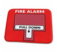 Red Fake Fire Alarm Novelty Printed Funny Firefighter Firefighting Floor Mats Washable Door Mats Heavy Duty Bath Rug For Indoor Shoes Scraper Living Room 40X60 Cm