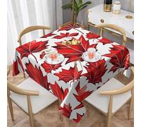 Red Fall Maple Leaf Square Tablecloth 145x145 cm Autumn Leaves Table Clothes Indoor Outdoor Washable Table Covers for Kitchen Wedding Restaurant Buffet Party Decor