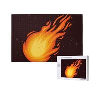 Red Falling Fireball Flame Pattern,1000 Pieces Wooden Jigsaw Family Game Jigsaw Puzzles for Adults Teens Home Decor