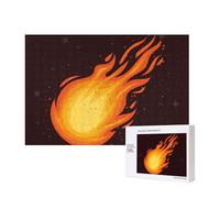 Red Falling Fireball Flame Pattern,300 Pieces Wooden Jigsaw Family Game Jigsaw Puzzles for Adults Teens Home Decor